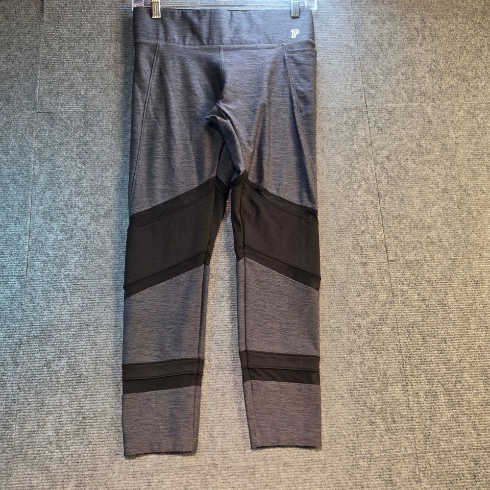 PINK Ultimate Leggings Women Small Gray Mesh Space Dye Excellent Activewear